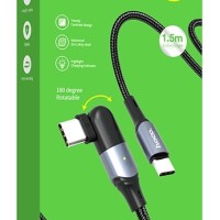 Usb Кабель-зарядка Type-C на Type-C Hoco U100 Orbit 5A 100W 1.5м в нейлоновой оплетке черный