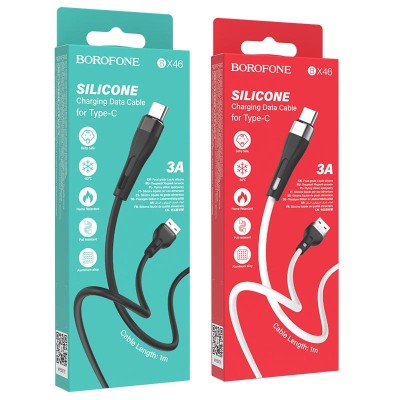 Usb Кабель-зарядка Type-C Borofone X46 1м белая Usb Кабель-зарядка Type-C Borofone X46 1м белая