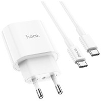 Сетевое зарядное устройство Hoco 94A с шнуром Type-C на Type-C 1C - 20W - белое