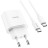 Сетевое зарядное устройство Hoco 94A с шнуром Type-C на Type-C 1C - 20W - белое