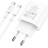 Сетевое зарядное устройство Hoco 94A с шнуром Type-C на Type-C 1C - 20W - белое
