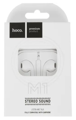 Наушники с микрофоном Hoco M1 1.2м белые Наушники с микрофоном Hoco M1 1.2м белые