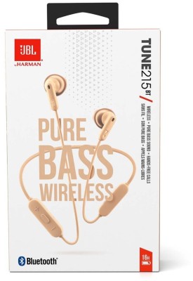 Беспроводные наушники для спорта JBL T215BT BT5.0/130mAh/10ч золотые Беспроводные наушники для спорта JBL T215BT BT5.0/130mAh/10ч золотые