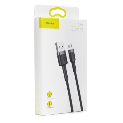 Usb Кабель-зарядка Micro Baseus Cafule 1.5A 2м (CAMKLF-CG1) серебристо-черный Usb Кабель-зарядка Micro Baseus Cafule 1.5A 2м (CAMKLF-CG1) серебристо-черный