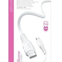Usb Кабель-зарядка Type-C на Type-C Hoco X67 Nano 3A 60W 1м мягкий силиконовый белый