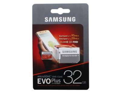 micro SDHC карта памяти Samsung Evo 32GB UHS-I U1 (R/W 95/20 MB/s) FHD с адаптером micro SDHC карта памяти Samsung Evo 32GB UHS-I U1 (R/W 95/20 MB/s) FHD с адаптером