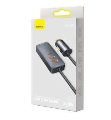 Автомобильное заряд. устр. Baseus Share 2USB/2C (CCBT-A0G) серебристое Автомобильное заряд. устр. Baseus Share 2USB/2C (CCBT-A0G) серебристое