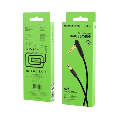 Аудиокабель AUX 3,5mm Borofone L4 1м черный Аудиокабель AUX 3,5mm Borofone L4 1м черный