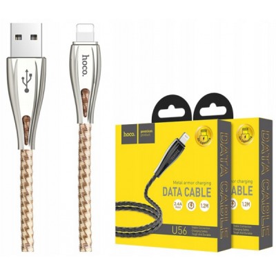 Usb Кабель-зарядка Micro Hoco U56 Metal armor 2.4A 1.2м металлический золотой Usb Кабель-зарядка Micro Hoco U56 Metal armor 2.4A 1.2м металлический золотой