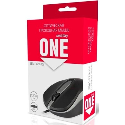 Мышь проводная Smartbuy ONE 329 черно-серая (SBM-329-KG) Мышь проводная Smartbuy ONE 329 черно-серая (SBM-329-KG)