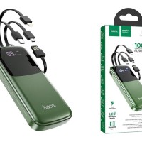 Powerbank Hoco DB07 10000mAh с шнуром Type-C/Lightning/Micro 1USB 2.1A с дисплеем зеленый