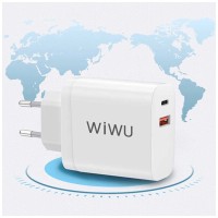 Сетевое зар. устр. WIWU Comet 1USB/1C 30W PQ303E белое