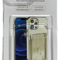 Чехол-накладка силикон с карманом под карту Realme C35 прозрачный