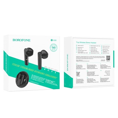 Беспроводные наушники TWS Borofone BW08 BT5.1/25mAh (300mAh)/3.5ч черные Беспроводные наушники TWS Borofone BW08 BT5.1/25mAh (300mAh)/3.5ч черные