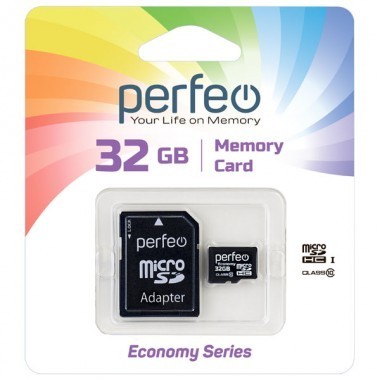 micro SDHC карта памяти Perfeo 32GB High-Capacity (Class 10), с адаптером economy series micro SDHC карта памяти Perfeo 32GB High-Capacity (Class 10), с адаптером economy series