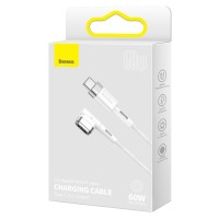 Кабель-переходник Baseus Zink Magnetic MacBook Type-C на L-shaped Port 60W 2м CATXC-W02  угл белый