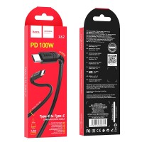 Usb Кабель-зарядка Type-C на Type-C Hoco X62 3A  100W 1.5м чёрный