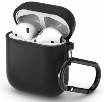 Силиконовый чехол для AirPods с карабином чёрный Силиконовый чехол для AirPods с карабином чёрный