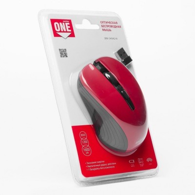 Мышь беспроводная Smartbuy ONE 340AG USB/DPI 800-1200-1600/4 кнопки/1AA (SBM-340AG-M) бордовая Мышь беспроводная Smartbuy ONE 340AG USB/DPI 800-1200-1600/4 кнопки/1AA (SBM-340AG-M) бордовая
