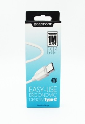 Usb Кабель-зарядка Type-C Borofone BX14 1м 3A силиконовый белый Usb Кабель-зарядка Type-C Borofone BX14 1м 3A силиконовый белый
