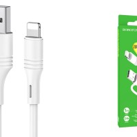 Usb Кабель-зарядка Lightning Borofone BX43 Cooljoy 2.4A 1м силиконовый белый