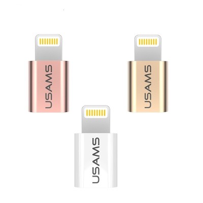 Переходник Usams IPTMIC02 с Lightning (папа) на MicroUSB (мама) розовый Переходник Usams IPTMIC02 с Lightning (папа) на MicroUSB (мама) розовый