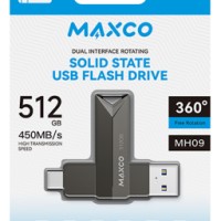 USB3.2/USB-C флеш накопитель Maxco MH09 512GB 450Mb/s черный