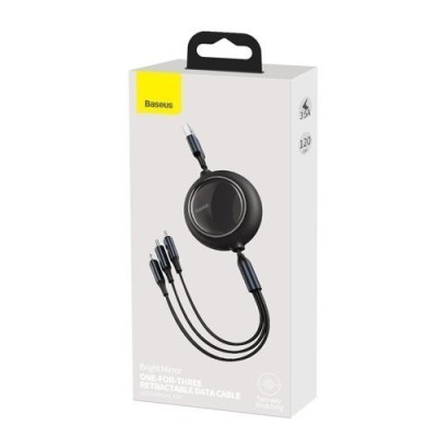 Кабель-зарядка Type-C Baseus Bright 3в1 Micro/Lightning/Type-C 100W 1.2м (CAMLC-AMJ01) черный Кабель-зарядка Type-C Baseus Bright 3в1 Micro/Lightning/Type-C 100W 1.2м (CAMLC-AMJ01) черный