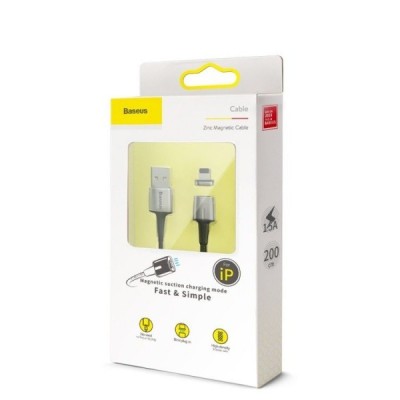 Usb Кабель-зарядка Lightning Baseus Zinc Magnetic 2м (CALXC-B01) черный Usb Кабель-зарядка Lightning Baseus Zinc Magnetic 2м (CALXC-B01) черный