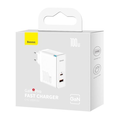 Сетевое зар. устр. Baseus GaN5Pro Fast Charger 1USB 1C 100W (CCGP090202) белое Сетевое зар. устр. Baseus GaN5Pro Fast Charger 1USB 1C 100W (CCGP090202) белое