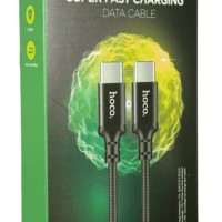 Usb Кабель-зарядка Type-C на Type-C Hoco X14 Double 3A 60W 1м в тканевой оплетке черный