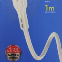 Usb Кабель-зарядка Micro Hoco DU13 Essential 2.4A 1м силиконовый белый