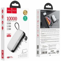 Powerbank Hoco S29 10000mAh с шнуром Micro 2USB/1C 3A с дисплеем белый