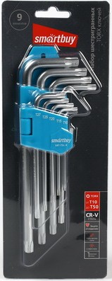 Набор ключей TORX длинная ручка (9 предметов) Smartbuy Tools Набор ключей TORX длинная ручка (9 предметов) Smartbuy Tools