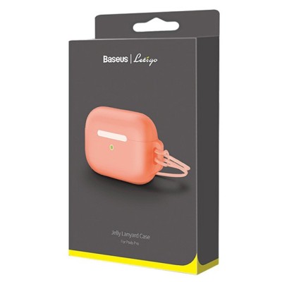 Силиконовый чехол Baseus Jelly Lanyard для AirPods Pro (WIAPPOD-D07) красный Силиконовый чехол Baseus Jelly Lanyard для AirPods Pro (WIAPPOD-D07) красный