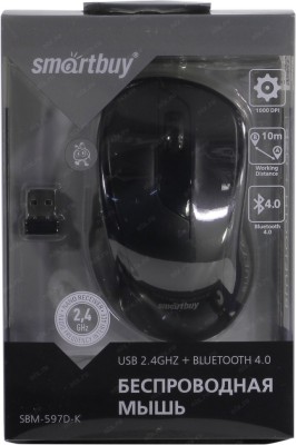 Мышь беспроводная Smartbuy 597 черная SBM-597D-K Мышь беспроводная Smartbuy 597 черная SBM-597D-K