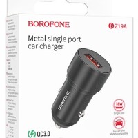 Автомобильное заряд. устр. Borofone BZ19A 1USB QC3.0 18W черное