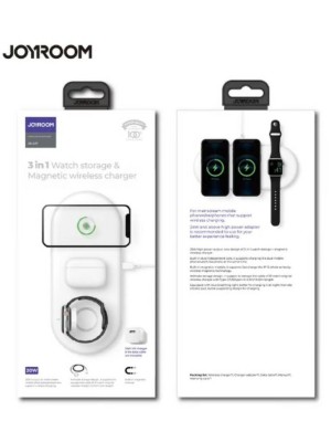 Беспроводное зарядное устройство 3in1 смартфон/Watch/AirPods Joyroom JR-A27 20W белое Беспроводное зарядное устройство 3in1 смартфон/Watch/AirPods Joyroom JR-A27 20W белое