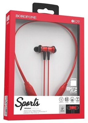 Беспроводные наушники для спорта Borofone BE29 BT5.0/130mAh/10ч красные Беспроводные наушники для спорта Borofone BE29 BT5.0/130mAh/10ч красные