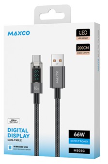 Usb Кабель-зарядка Type-C Maxco MS03C LED 66W 2м черный Usb Кабель-зарядка Type-C Maxco MS03C LED 66W 2м черный