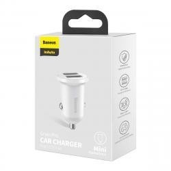 Автомобильное заряд. устр. Baseus Grain Pro 2USB 2.4A CCALLP-02 белое Автомобильное заряд. устр. Baseus Grain Pro 2USB 2.4A CCALLP-02 белое