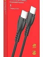 Usb Кабель-зарядка Type-C на Type-C Borofone BX51 Trumph 3A 60W 1м силиконовый черный