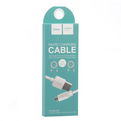 Usb Кабель-зарядка Micro Hoco X1 Rapid 2.4A 1м силиконовый белый (2шт в упаковке) Usb Кабель-зарядка Micro Hoco X1 Rapid 2.4A 1м силиконовый белый (2шт в упаковке)