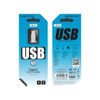 Переходник Borofone BV4 Type-C (папа) на MicroUSB (мама) серебристый