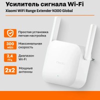 Усилитель Wi-Fi сигнала Xiaomi Mi Wi-Fi Global Range Extender 300 белый