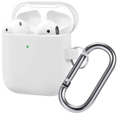 Силиконовый чехол для AirPods с карабином белый Силиконовый чехол для AirPods с карабином белый
