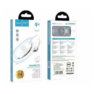 Беспроводное зарядное устройство Hoco CW31 15W/MagSafe (7.5W) магнитное белое Беспроводное зарядное устройство Hoco CW31 15W/MagSafe (7.5W) магнитное белое