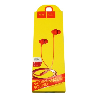 Наушники с микрофоном Hoco M14 Natural Sound 1.2м красные Наушники с микрофоном Hoco M14 Natural Sound 1.2м красные