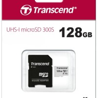 micro SDHC карта памяти Transcend 300S 128GB Class 10 UHS-I 100MB/s с адаптером