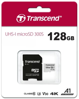 micro SDHC карта памяти Transcend 300S 128GB Class 10 UHS-I 100MB/s с адаптером micro SDHC карта памяти Transcend 300S 128GB Class 10 UHS-I 100MB/s с адаптером